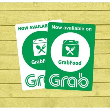 Sticker G0 F00D Vinyl 2 pcs. Stiker Tahan Air 10 x 14 cm. 2 pcs sticker Grabfood Putih Hijau