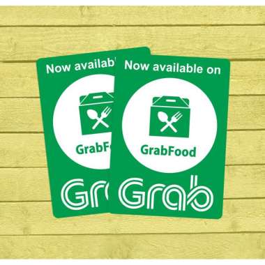 Sticker G0 F00D Vinyl 2 pcs. Stiker Tahan Air 10 x 14 cm. 2 pcs sticker Grabfood Hijau Hijau