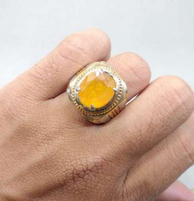 Batu Cincin Alami Natural Yakut Kuning Bagus