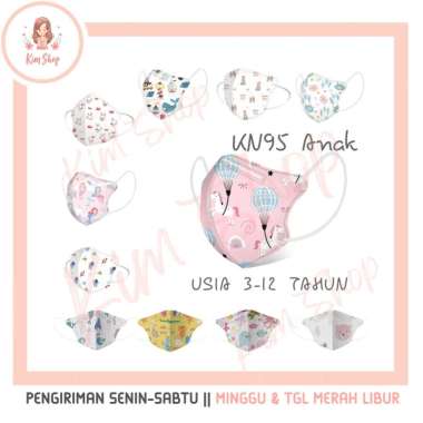 KIM SHOP - 1PCS KN95 FFP2 Masker Anak Printing Karakter Duckbill KN 95 Premium Disposable Children K