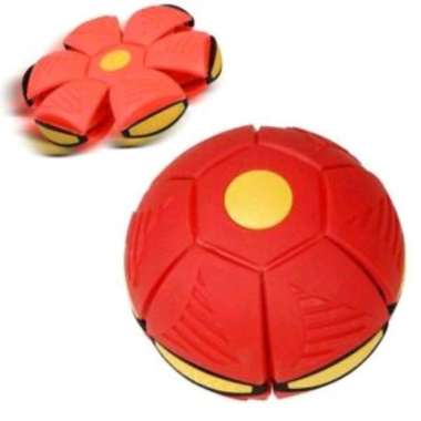 BOLA UFO LONCAT LED / FLAT BALL DISC/UFO MAGIC BALL Merah