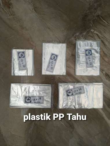 plastik PP TAHU/TEMPE/SAYUR TIPIS 015 uk.10x30,12x35,13x35,15x35,17x35 5p/ikat 10x30