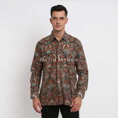 BATIK MYRNA - Kemeja Batik Lengan Panjang Pria Baju Atasan Motif Cirebonan L