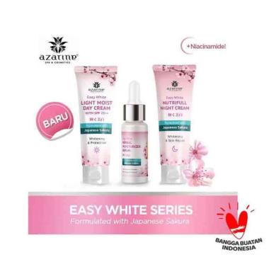 Azarine Easy White Series Paket Hemat - Paket Pencerah Wajah Glowing - Pencerah Muka Kusam dan Bermi