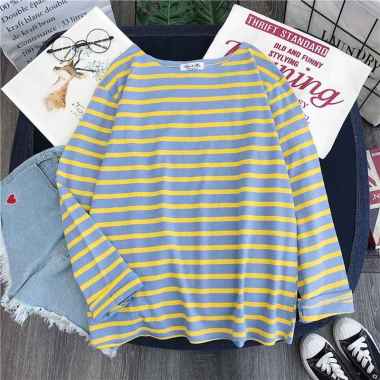 Kaos Lengan Panjang Cewek Garis Terbaru November 2021 Harga Murah Gratis Ongkir Blibli