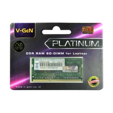 RAM DDR3/DDR3L Sodimm V-GeN Platinum 4GB PC10600 1333Mhz Memory Laptop Notebook VGEN STANDART
