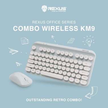 Rexus KM9 / KM-9 Combo Bundle Keyboard & Mouse Wireless Pink