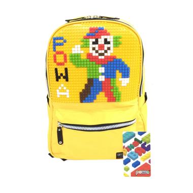 Powa 666 Lego Pixel Bag Tas Ransel Anak - Yellow Mango