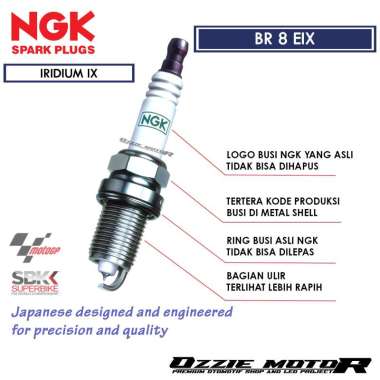BUSI MOTOR RACING NGK IRIDIUM BR8HIX ORIGINAL MADE IN JAPAN White