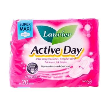 Promo Harga Laurier Active Day X-TRA Wing 22cm 20 pcs - Blibli