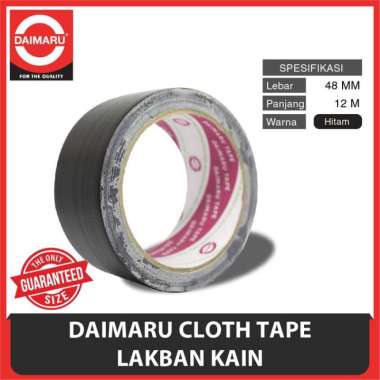 Nokida Lakban Hitam Daimaru 48 MM x 12 M Yard / Tape Cloth Solatip Besar Original / Solasiban Jumbo 