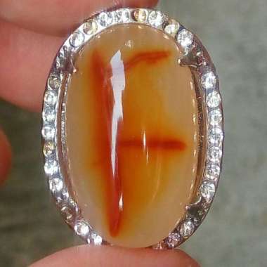 Cincin Batu Akik Motif Gambar Huruf F Antik 2