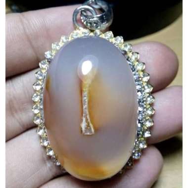 Liontin Batu Akik Anggur Motif Combong Kristal Antik 1