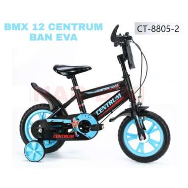 Sepeda Bmx Anak Laki Laki 12 Inch CENTRUM Ban EVA Usia 2-4 Tahun Black Blue