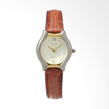 Alba ATCX12 Leather Jam Tangan Wanita - Brown Gold Silver