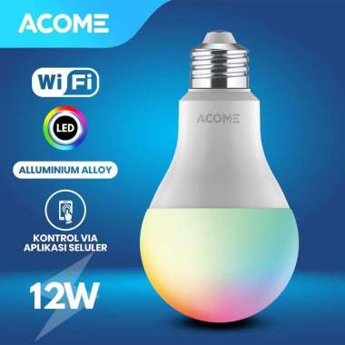 ACOME AL01 Lampu Bohlam Smart WiFi Colorful RGB LED Bulb 12 Watt