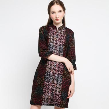 Batik Arjunaweda Women 19094037 Kawung Pelangi Sackdress Wanita - Cokelat