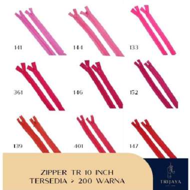 Trijaya Resleting / Zipper Jepang TR - 10 Inch Varian 2 Per Lusin