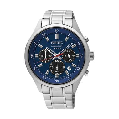 Seiko Chronograph Dial Stainless Steel Strap Jam Tangan Pria [SKS5P1]