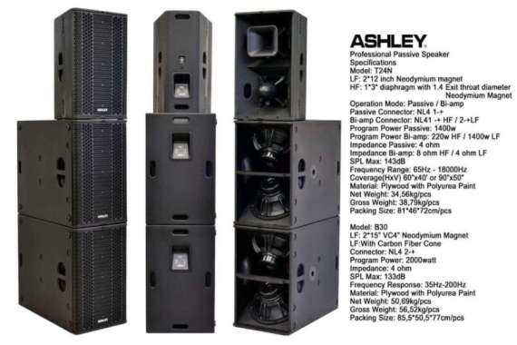 subwofer pasif ashley B30 B 30 2x15inch neodymium vc 4inch original