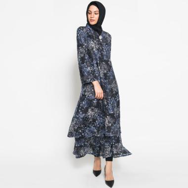 Kasa Heritage Camilla Long Dress Gamis Wanita - Blue Black