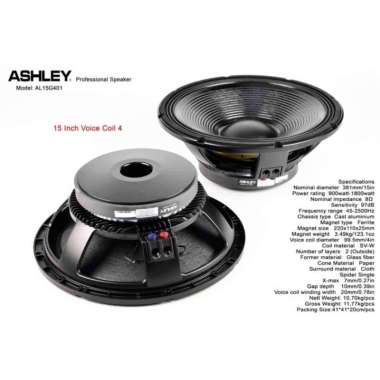 Speaker Komponen ASHLEY AL15G401 ORIGINAL ASHLEY 15 INCH MID LOW