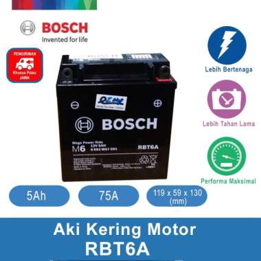 Aki Kering Motor Honda Supra Fit - Maintenance Free - Bosch RBT-6A