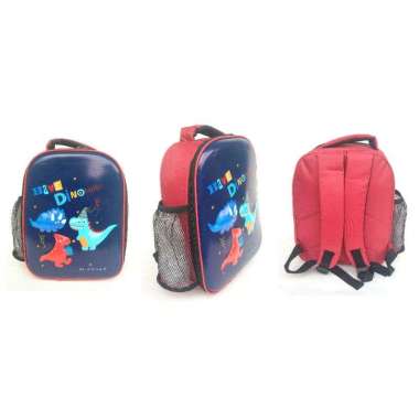 Glamoas Dino Unicorn Kuda Poni Tas Ransel Embos Anak TK & Paud Lokal Dino Merah