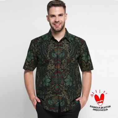 Serendipity Clothing BR 2010 Kemeja Batik Pria - Black Green 02