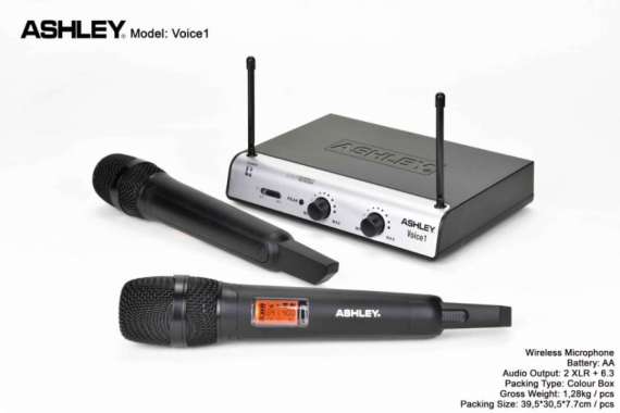 Mic Wireless Ashley Voice 1 ( ORIGINAL ) - Hitam