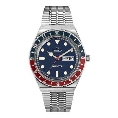 Jam Tangan Q Timex Reissue TW2T80700 - Stainless Steel, Blue Dial