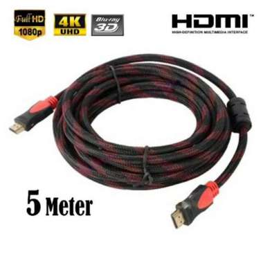 HDMI to HDMI Kabel PC Laptop Monitor Ke TV LED LCD Proyektor 5 Meter