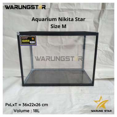 NIKITA STAR AQUARIUM TRISET UKURAN M 18 LITER / AQUARIUM KACA NIKITA STAR TRISET M 18 LITER