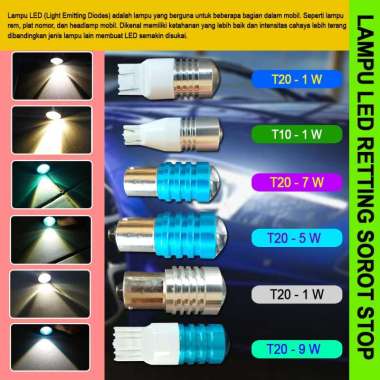Lampu LED Mundur T20 Retting Sein T10 Lampu Sorot LED Lampu Senja T20 1W-Putih