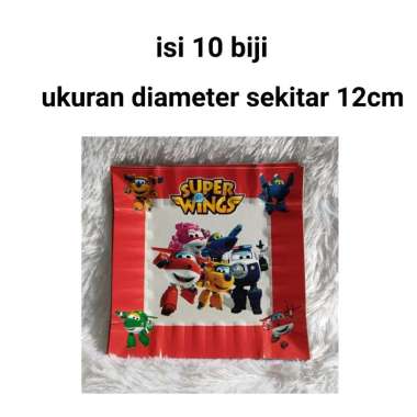 piring kertas ulang tahun karakter superwings super wings isi 10 pcs mix