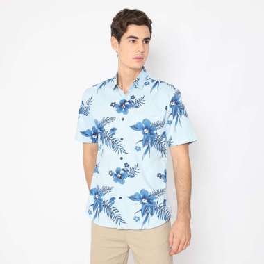 Platini Kemeja Hawai Pria Lengan Pendek Biru 131962 M