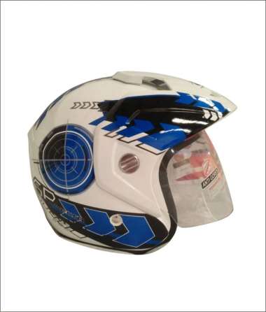 Helm GP Delta Motif Flanker White Blue