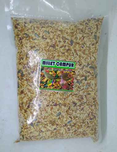 MILLET CAMPUR 1 KG PAKAN BURUNG PERKUTUT LOVEBIRD KENARI DLL