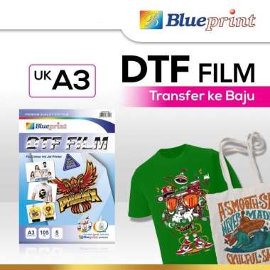 BLUEPRINT Kertas Transfer Film DTF / Digital Transfer Film PET - A3 Isi 5 Lembar