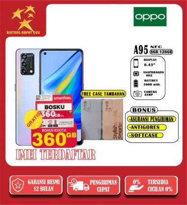 OPPO A95 NFC 13/128 [8GB+5GB EXTENDED RAM] GARANSI RESMI Silver