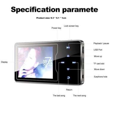TJBox RUIZU D08 FULL METAL Audio Player MP3 MP4 1080P SPEAKER DAP X02 ORIGINAL RAM 8GB