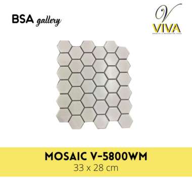 MOSAIC KERAMIK DINDING HEXAGONAL PUTIH POLOS / BACKSPLASH TILE DAPUR