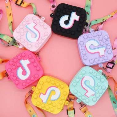 Tas Selempang Anak pop it Bag POP ITS POPIT PUSH IT TIKTOK Dompet Mini hitam