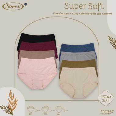 SOREX CD BASIC WANITA SUPER SOFT EXTRA SIZE 1248 CELANA DALAM BESAR LARGE QQL