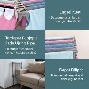 Jemuran Lipat Lantai Baju Liveo LV-707 / Liveo Double Wings Clothes ORIGINAL 100 % Multicolor