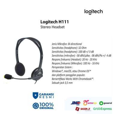 HEADSET LOGITECH H111 JACK AUDIO STEREO / LOGITECH 111