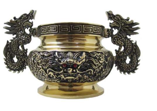 Hiolo Bokor Tempat Bakar Dupa Naga Taiwan + Handle 4"