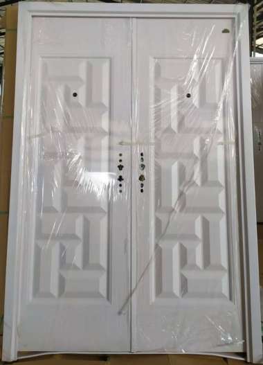 Pintu Utama Depan Rumah Baja Fortress PRIME Double Kupu Tarung Motif Puzzle
