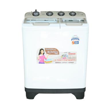 Sanken TW-1125CF Semi Auto Washer Mesin Cuci [9 kg] - White JABODETABEK