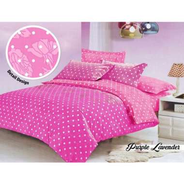 Romeo Polkadot Lavender Emboss Set Sprei - Purple [Tinggi 30 cm] 180 x 200 Multicolor